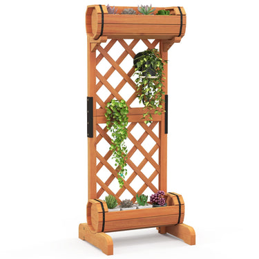 2-in-1 Raised Garden Bed with Trellis, Removable Planter Boxes with Lattice Trellis - PatiojoyAU