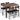5-Piece Dining Table Set Industrial Kitchen Table and 4 PU Leather Upholstered Chairs