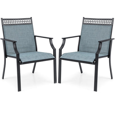 Patio Chairs Set of 2, Outdoor Dining Chairs W/All Weather Breathable Fabric, High Backrest - PatiojoyAU
