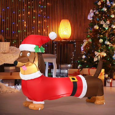 160 CM Christmas Inflatable Dog with Internal Bulbs for Indoor & Outdoor