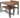 Industrial Gathering Table Set with 2 Chairs & 1 Bench for Dining Room