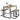 4 Piece Dining Table Set with Bench and 2 Stools for 4 Persons