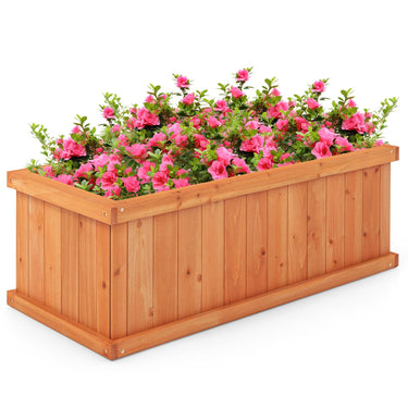 Raised Garden Bed, Wooden Planter Box with 4 Drainage Holes & Detachable Bottom Panels, Elevated Flower Bed - PatiojoyAU
