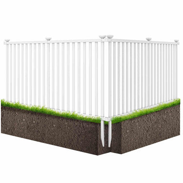 Picket Fence, 2M L x 1.3M H Decorative Fence, 2 No Dig Fence Panels for Soft Ground - PatiojoyAU