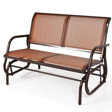 Outdoor Swing Glider Chair, Cozy Patio Bench for 2 People, Steel Rocking Garden Loveseat with Spacious Space - PatiojoyAU