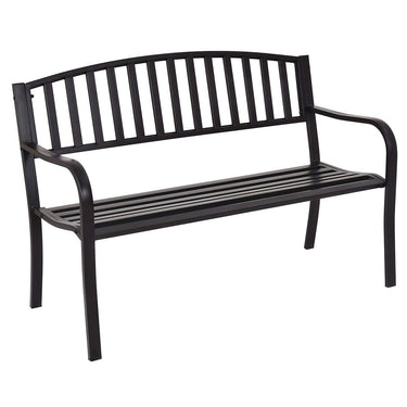 240KG Loaded Steel Garden Bench, Outdoor Patio Bench with Streak Design, Robust Steel Frame - PatiojoyAU
