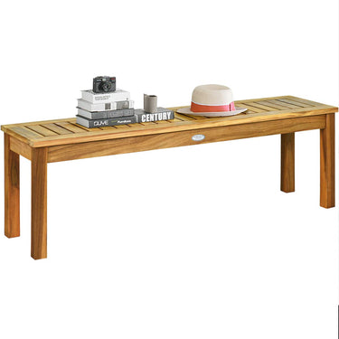 Acacia Wood Outdoor Dining Bench, Patio Rustic Wood Bench for Dining Room Entryway Poolside Garden - PatiojoyAU