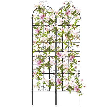 2 Pack 220cm x 50cm Decorative Outdoor Trellis, Metal Garden Trellis for Climbing Plants - PatiojoyAU