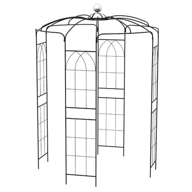 Birdcage Shape Arch,286 cm High x 206cm Wide, Heavy-Duty Wrought Metal Arbor for Climbing Plants - PatiojoyAU