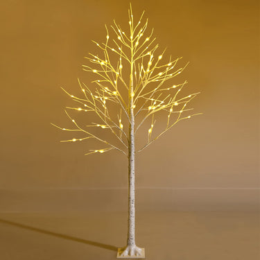 0.6/1.2/1.5/1.8 M Artificial Twig Birch Tree with 48/72/96 Warm White LED Lights for Christmas