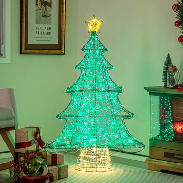 124CM Pre-lit Artificial Christmas Tree with 520 LED Lights