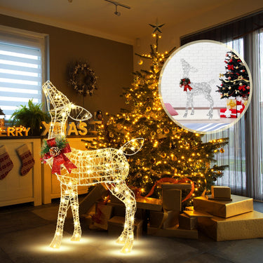 Pre-lit Christmas Holiday Reindeer Christmas Light Up Figures Decoration