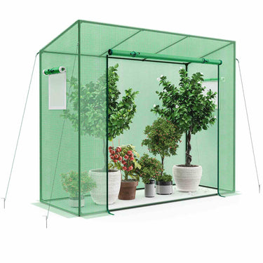 Walk-in Greenhouse, Outdoor Portable Mini Greenhouse w/ PE Cover, 200 x 77 x 169 cm - PatiojoyAU