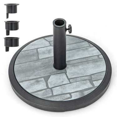 16 KG Patio Umbrella Base w/ 3 Adapters, Built-in Cement, Fit Umbrella Poles 35/38/48 mm - PatiojoyAU