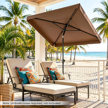 2 x 1.3m Rectangular Outdoor Balcony Umbrella
