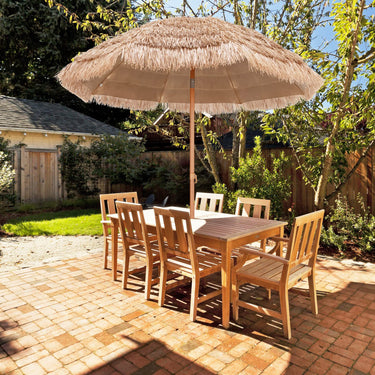 7.2 FT Thatched Tiki Umbrella Hawaiian Style Hula Beach Umbrella w/Tilt
