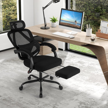 Ergonomic Office Chair High Back Mesh Desk Chair with Retractable Footrest