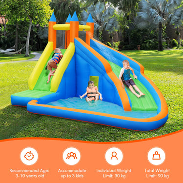 Inflatable Water Slide with Climb Wall for Indoor/Outdoor Use with Blower