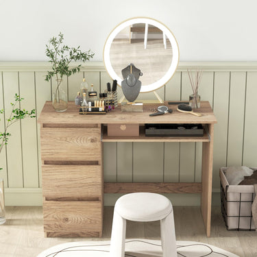 Modern Computer Desk with Power Outlet and 3 Large Drawers