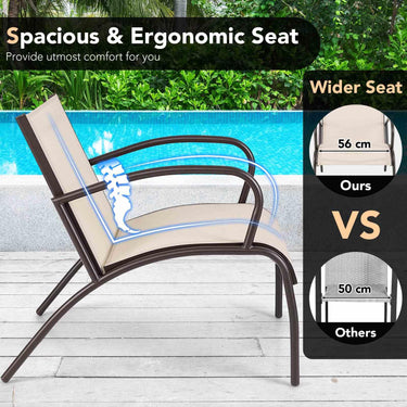 3 Piece Metal Aluminum Patio Bistro Set with Round Coffee Table