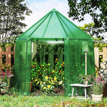 198 x 172 x 190cm Walk-in Greenhouse, Portable Outdoor Warm House for Winter