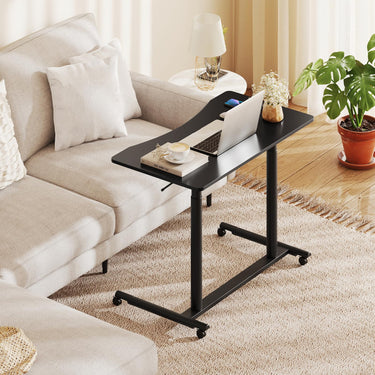 C-Shaped Sit Stand Desk with Adjustable Height and Metal Frame
