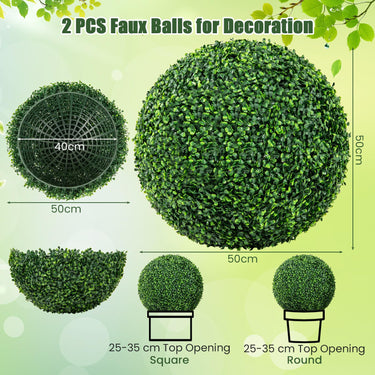 2 Pieces 39CM/50CM Artificial Decorative Plant Milan Grass Ball