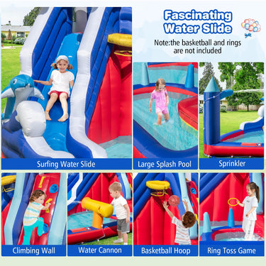 Inflatable Bounce House with Long Slide with 680W Blower