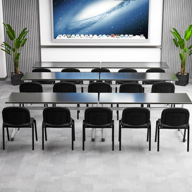 Set of 2 Stackable Reception Chairs with Metal Frame