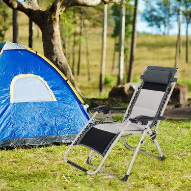 Padded Zero Gravity Chair, Folding Reclining Lounge Patio Chair with Removable Headrest & Dust-Proof Cover
