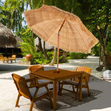 2m Thatch Patio Umbrella Hawaiian Tiki Umbrella with Tilt Weather and UV Resistant