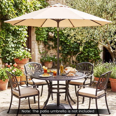 Concrete Patio Umbrella Base Heavy-duty Round Umbrella Stand with Rattan Pattern