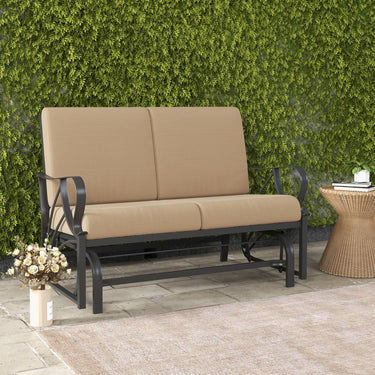 Outdoor Patio Glider Chair, Metal Rocking Chair with Cushion - PatiojoyAU