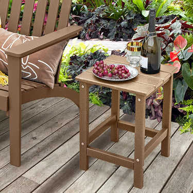 Outdoor Side Table, Weather-Resistant HDPE Adirondack Table