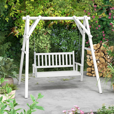 2-Person Wooden Outdoor Porch Swing for Garden
