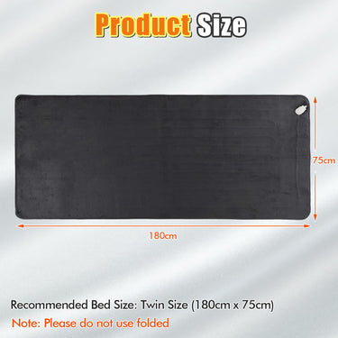 Heated Electric Mattress Pad Twin, 180cm x 75cm Electric Heated Blanket