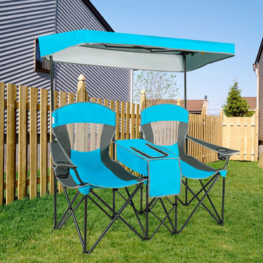 2-Person Folding Canopy Chairs with Storage Bag for Beach