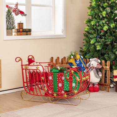 100cm Christmas Sleigh Decoration with Large Storage for Gift Display