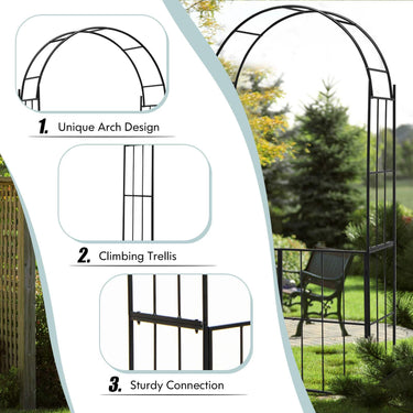 Garden Arch Arbor Trellis with Gate for Wedding Party Ceremony Decor