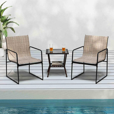 Outdoor Dining Chairs Set of 2, Patio Furniture Chair w/Breathable Seat