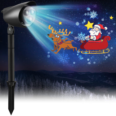 2 Pieces Weather Resistant Christmas Projector Light with Lawn Stake