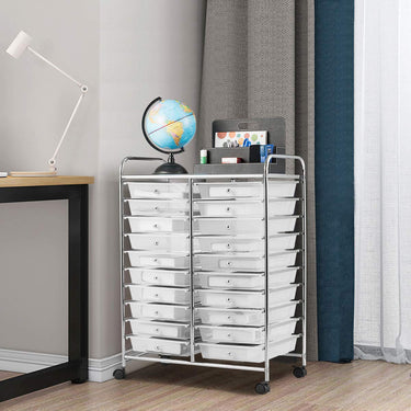 20 Drawers Rolling Storage Cart with Wheels for Home Office
