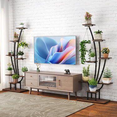 Indoor Plant Stand with Grow Lights, 156CM Tall 8-Tier Corner Metal Plant Shelf