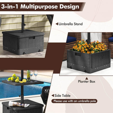 80kg Outdoor Fillable Umbrella Base with Table Tray