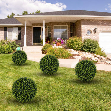 2 Pieces 45cm/55cm Artificial Plant Cedar Topiary Ball