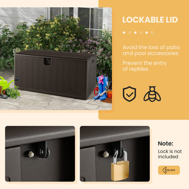 492 L Patio Deck Box, All Weather Storage Container w/Lockable Lid