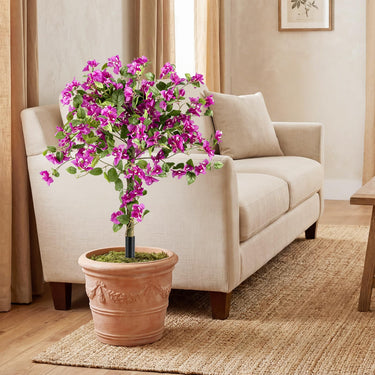 2 Pack Bougainvillea Artificial Trees with Spikes for Porch Patio