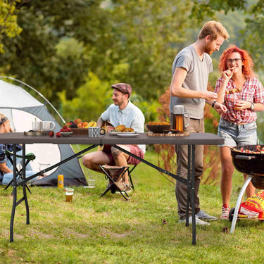 180cm Outdoor Portable Folding Table with Wood Tabletop
