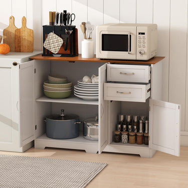 Modern Storage Buffet Cabinet with 2 Drawers and Adjustable Shelf