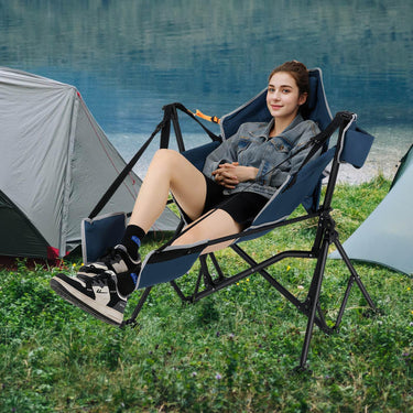 Oversized Hammock Camping Chair with Footrest and Cup Holder